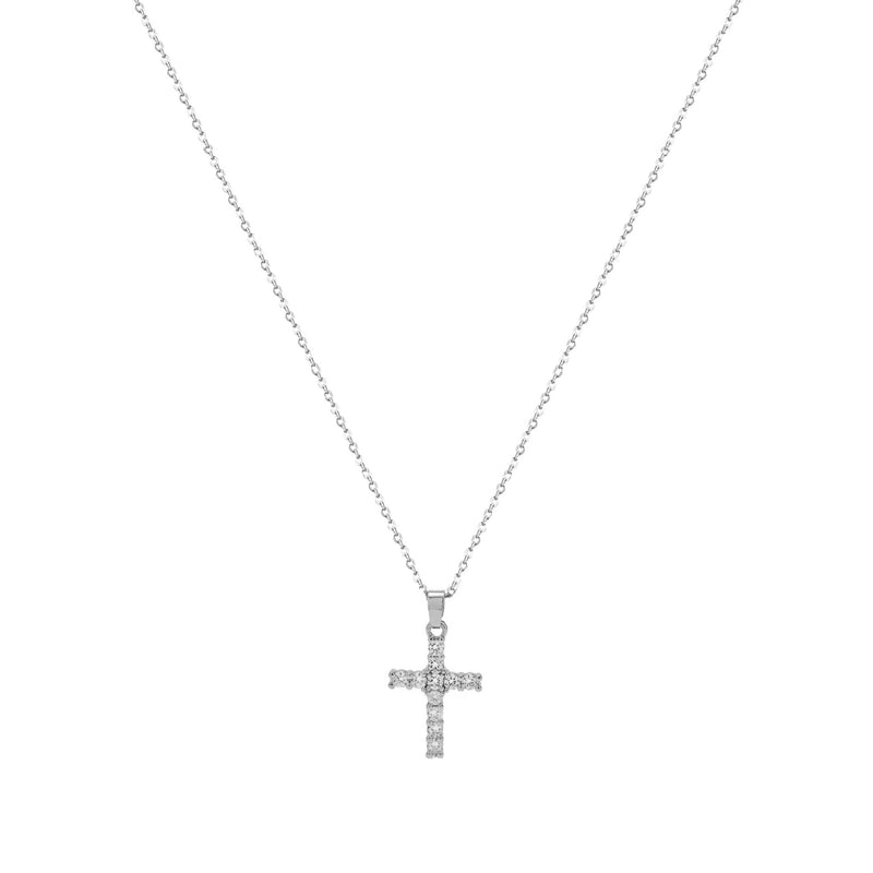 Fio em Prata com Cruz e Zircónias - Loja do Ouro