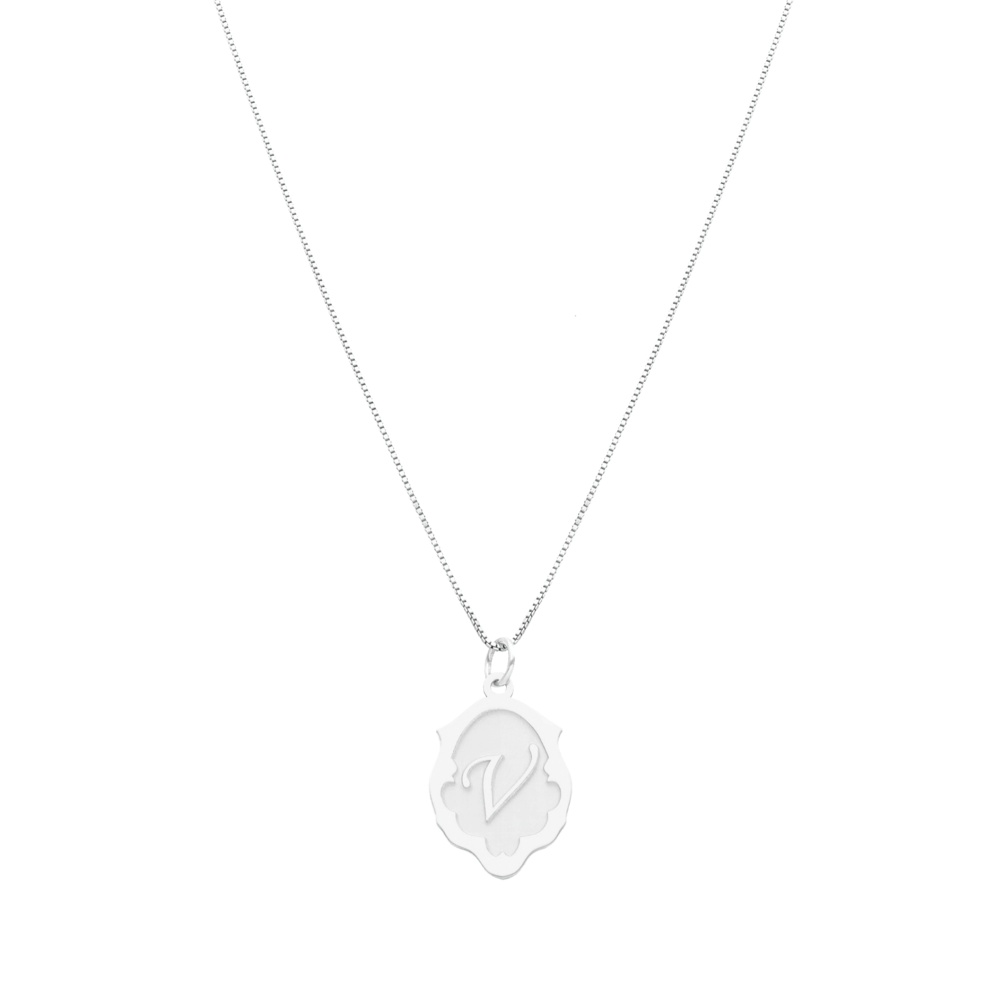 Fio em Prata com Letra em Pendente Estilizado (42cm) - Loja do Ouro