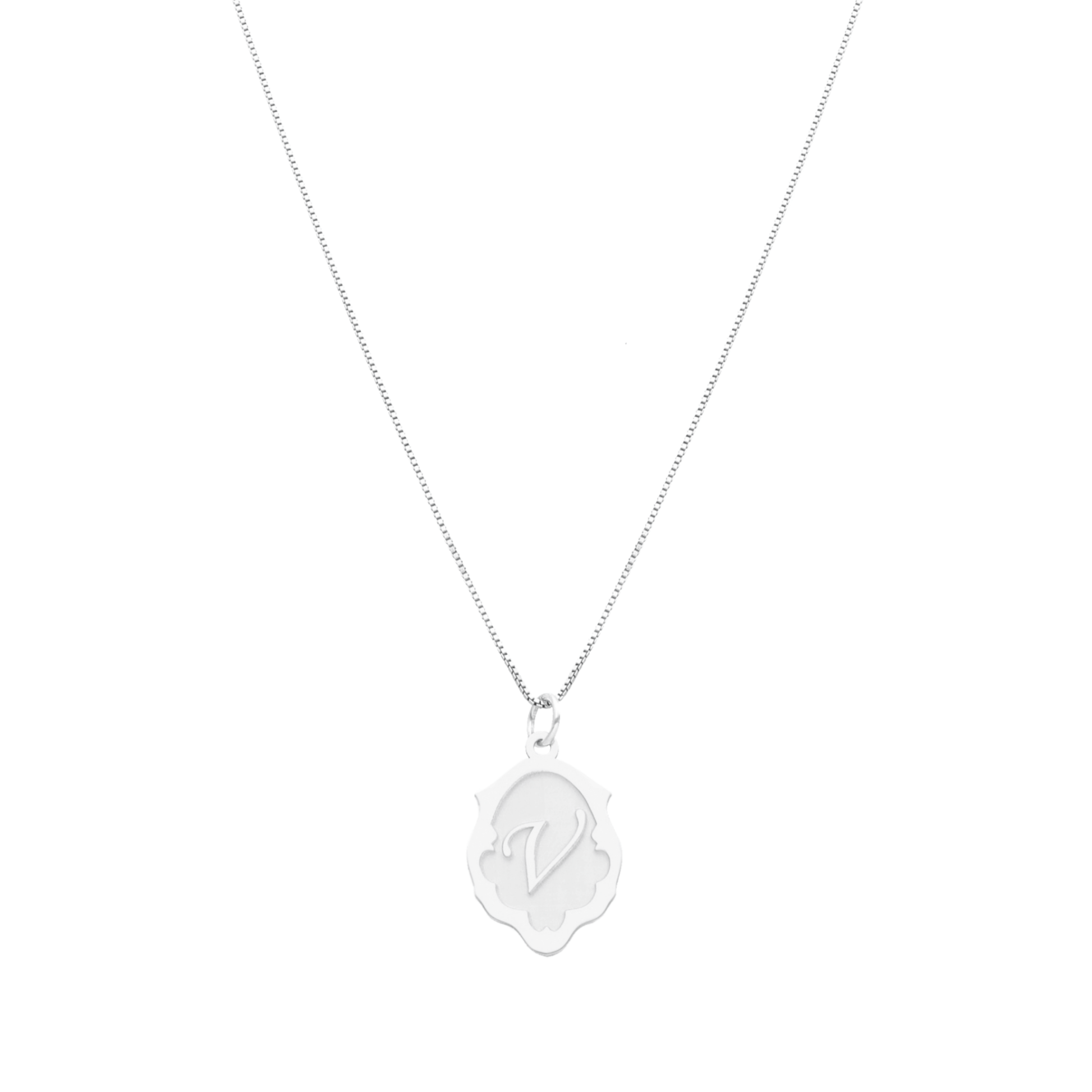 Fio em Prata com Letra em Pendente Estilizado (42cm) - Loja do Ouro