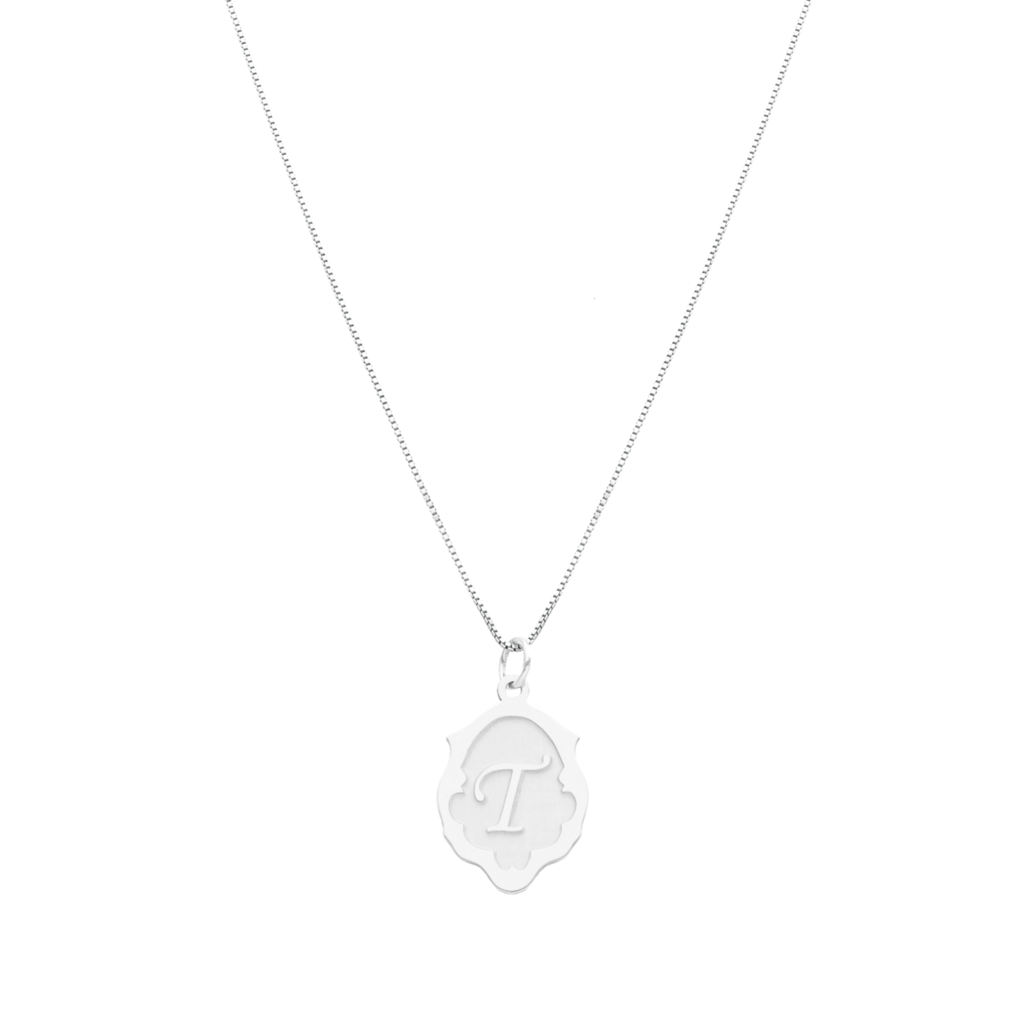 Fio em Prata com Letra em Pendente Estilizado (42cm) - Loja do Ouro