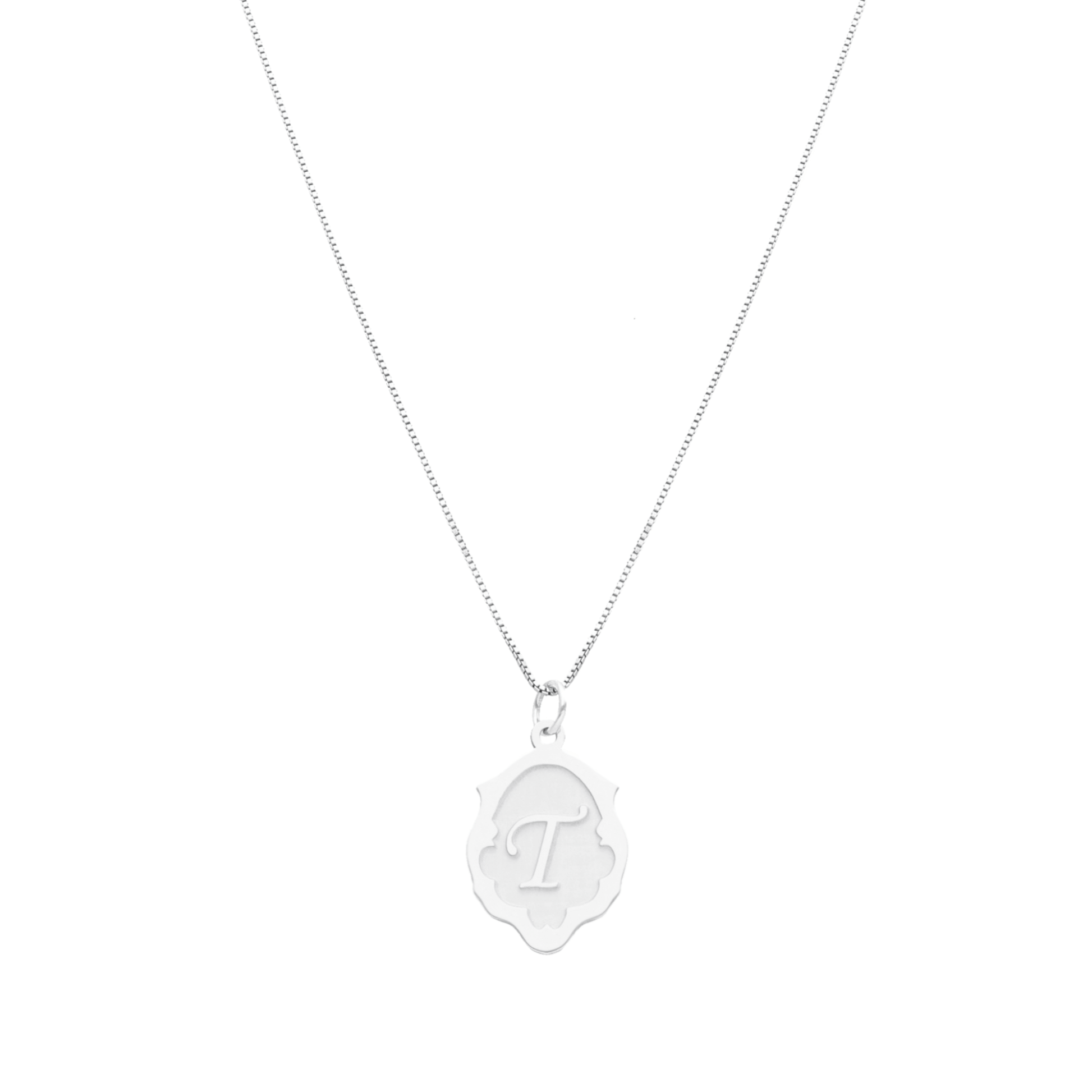 Fio em Prata com Letra em Pendente Estilizado (42cm) - Loja do Ouro