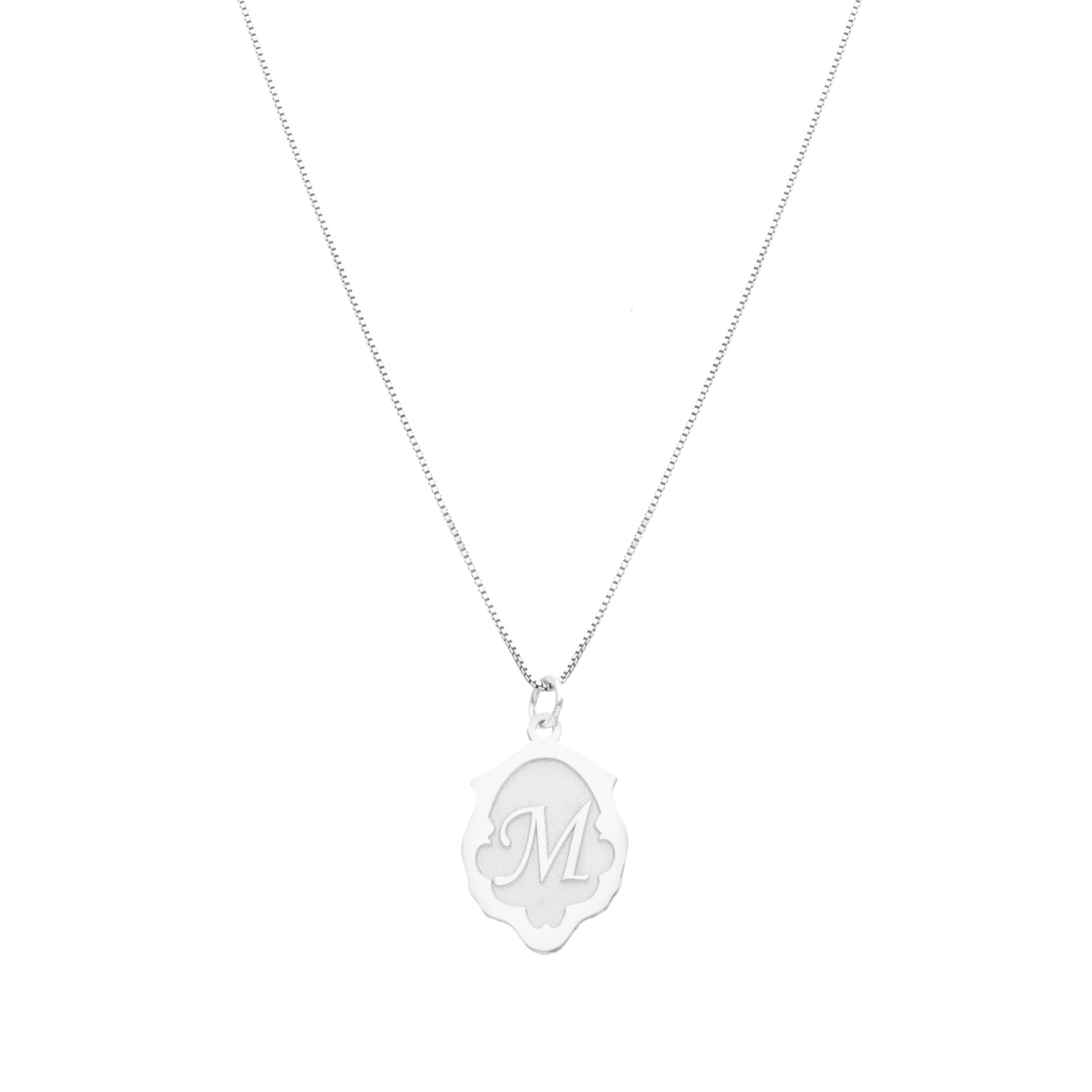 Fio em Prata com Letra em Pendente Estilizado (42cm) - Loja do Ouro