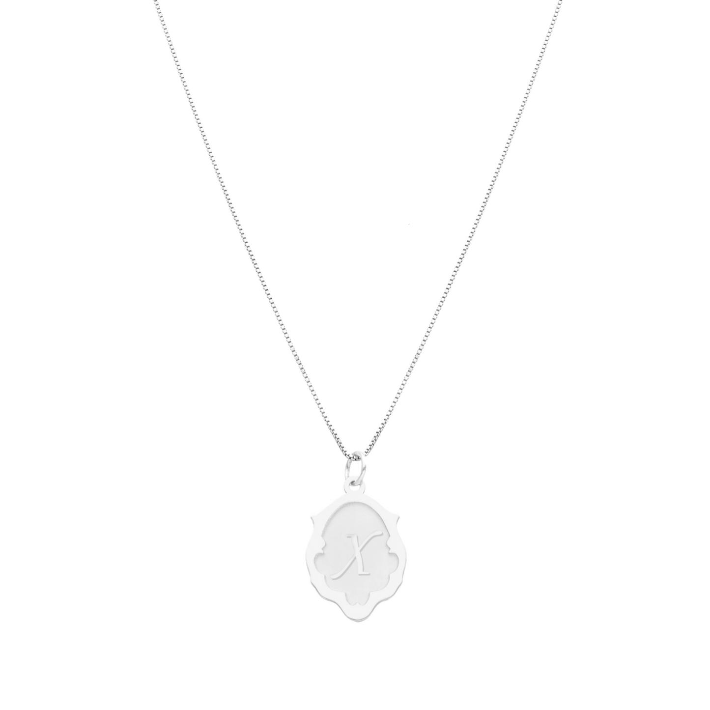 Fio em Prata com Letra em Pendente Estilizado (42cm) - Loja do Ouro