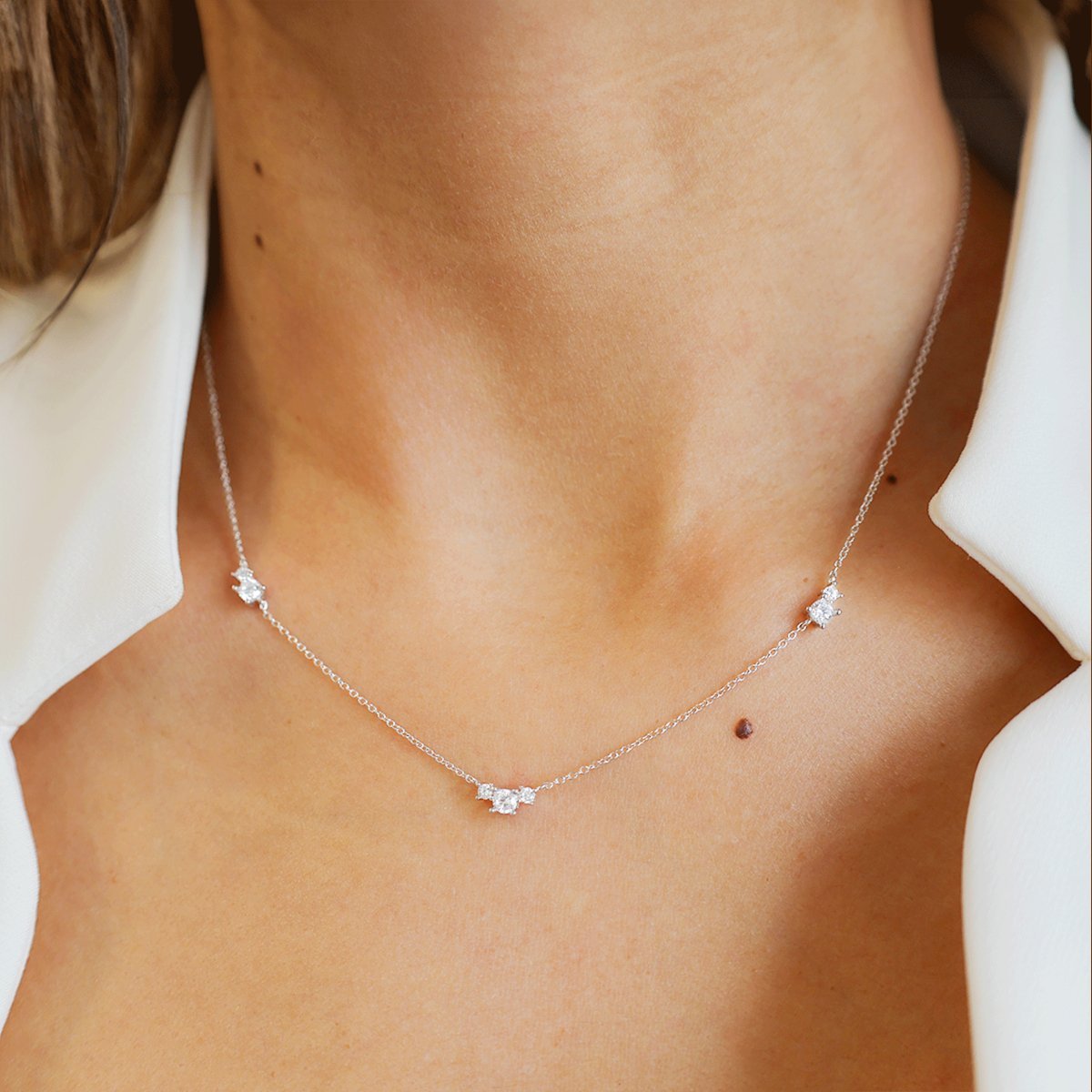 Fio em Prata com Zircónias (40cm) - Loja do Ouro