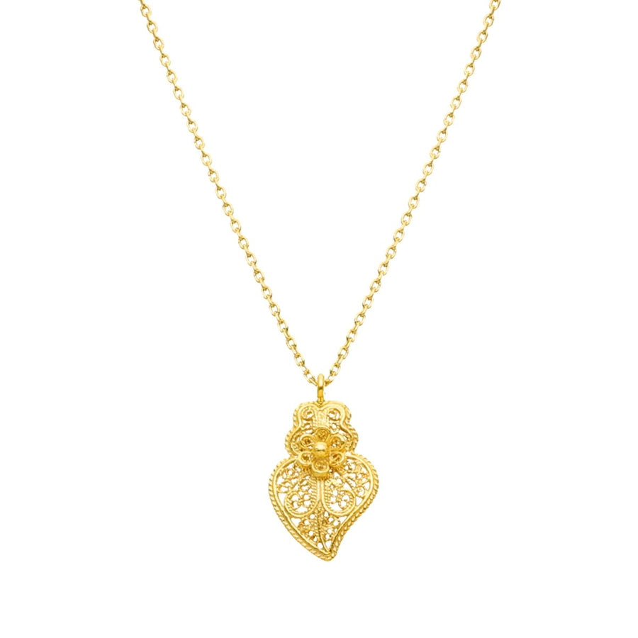 Hilo de plata bañado en oro con corazón de Viana - Gold Store Premium