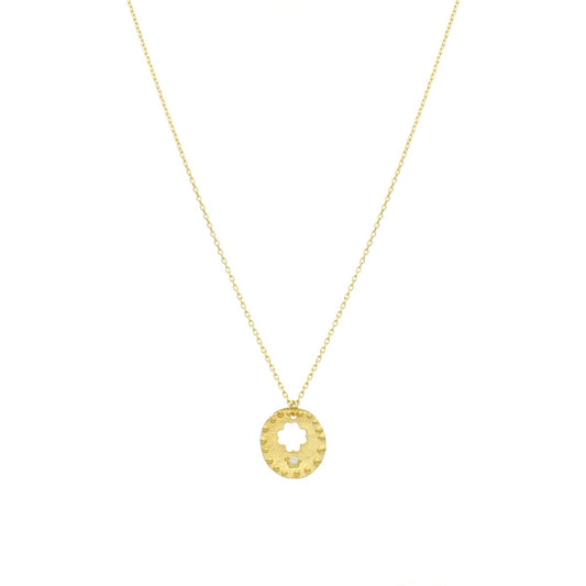 Fio em Prata Dourada com Trevo e Zircónia - Loja do Ouro