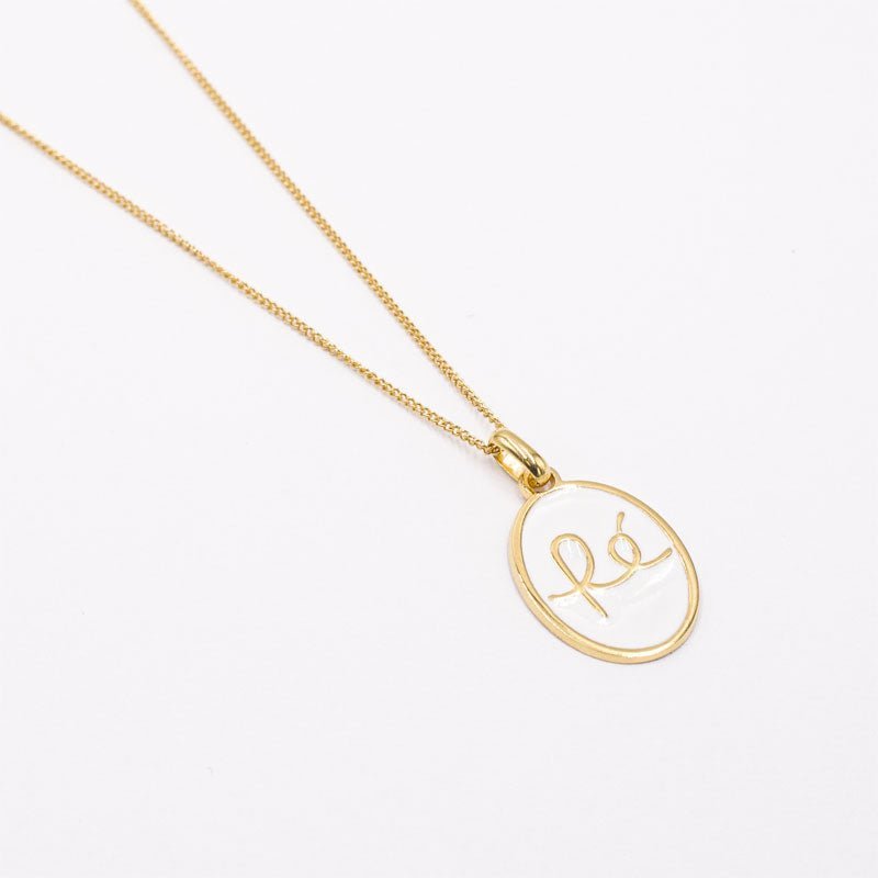 Hilo de fe en esmalte blanco y plata dorada - Gold Store Premium