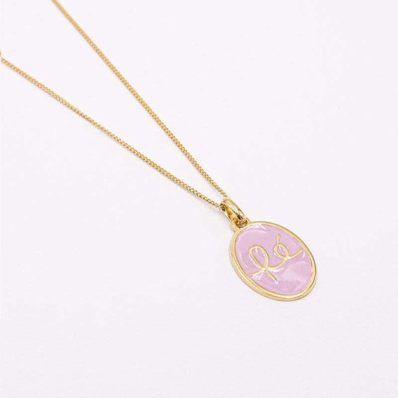 Hilo de fe en esmalte rosa y plata dorada - Gold Store Premium