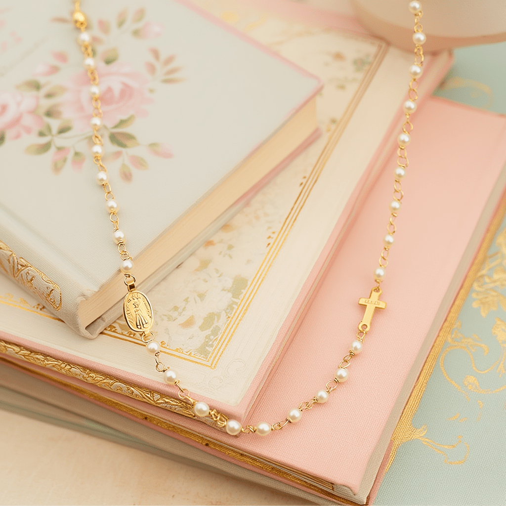 Hilo de fe de plata chapado en oro (46 cm) - Gold Store Premium