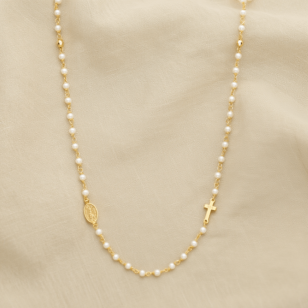 Hilo de fe de plata chapado en oro (46 cm) - Gold Store Premium