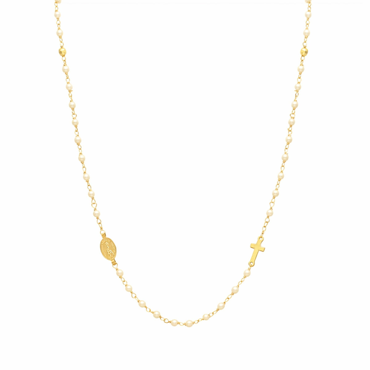 Hilo de fe de plata chapado en oro (46 cm) - Gold Store Premium
