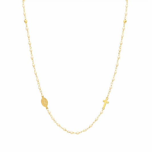 Fio Fé em Prata Dourada (46cm) - Loja do Ouro