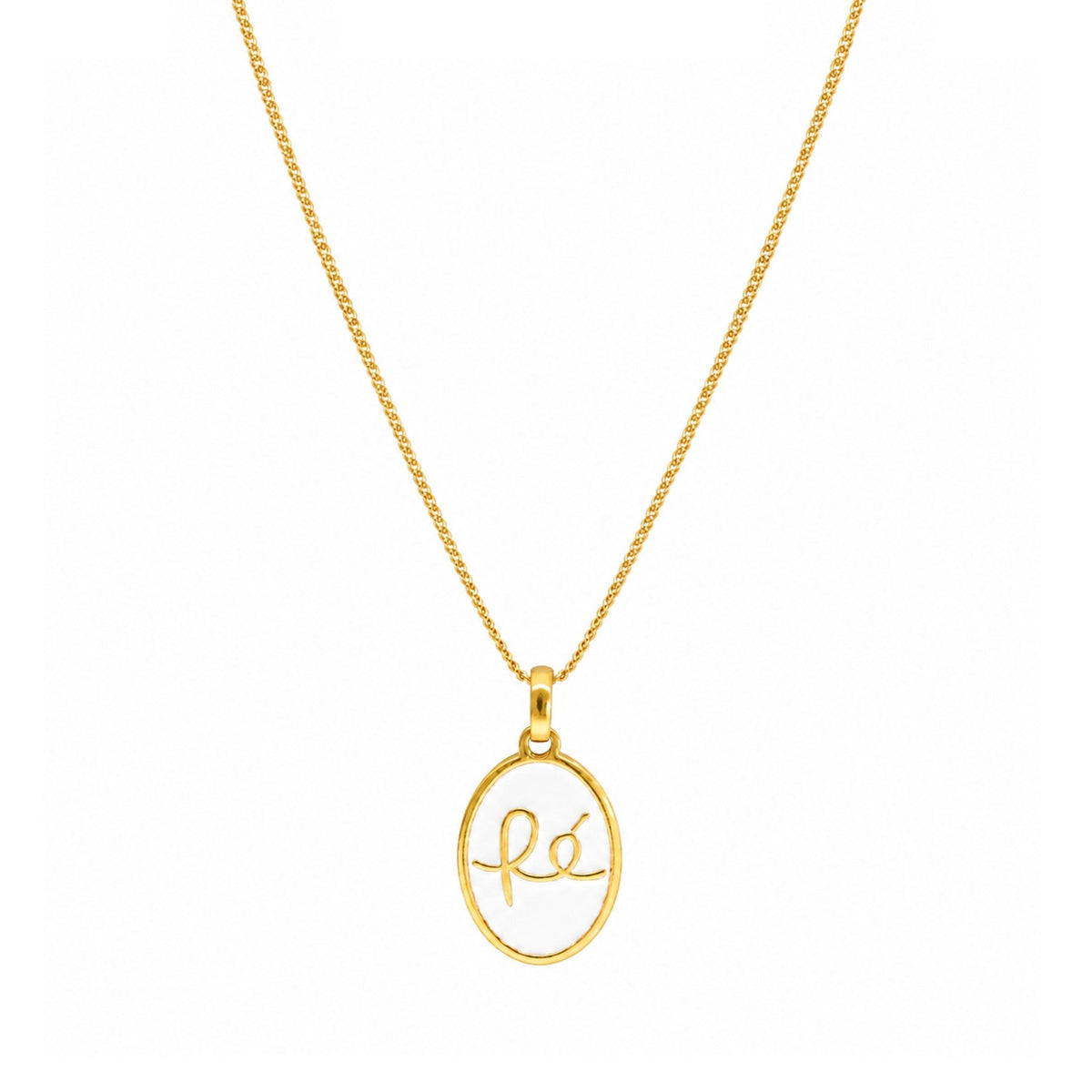 Fio Fé em Prata Dourada e Esmalte Branco - Loja do Ouro