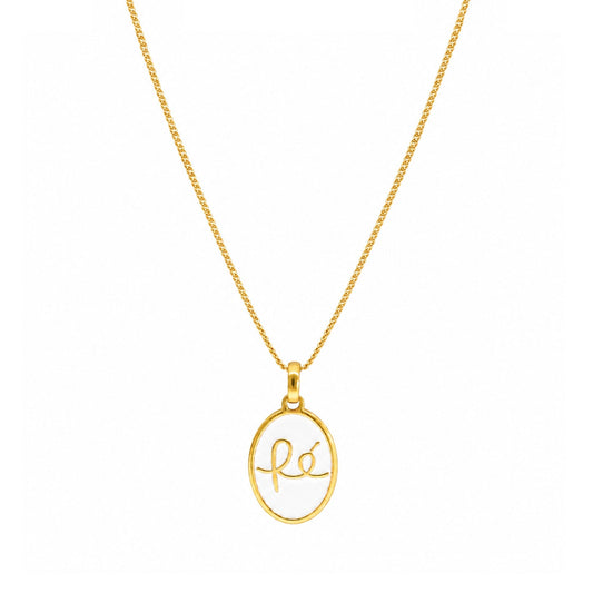 Fio Fé em Prata Dourada e Esmalte Branco - Loja do Ouro