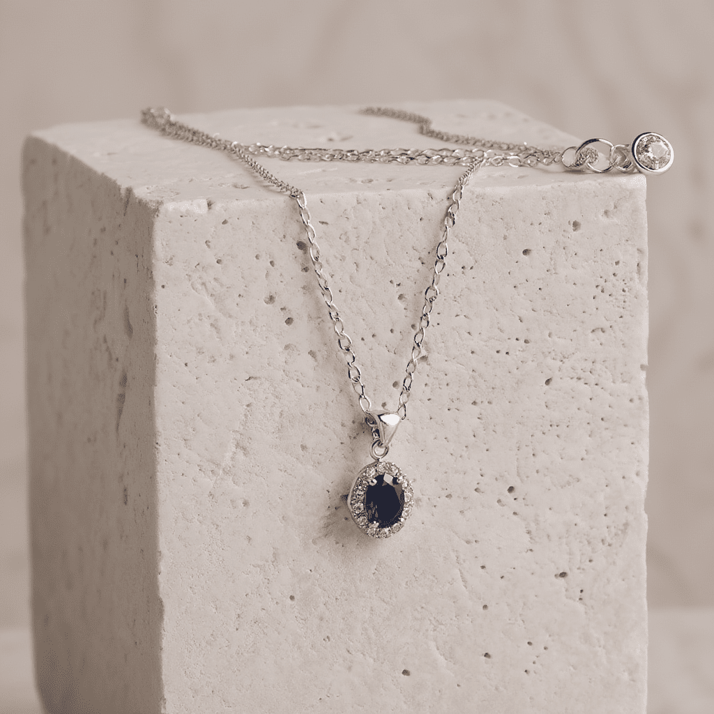 Collar Lady Di en plata y circonia (45cm) - Gold Store Premium