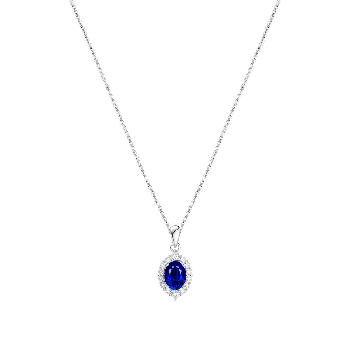 Collar Lady Di en plata y circonia (45cm) - Gold Store Premium