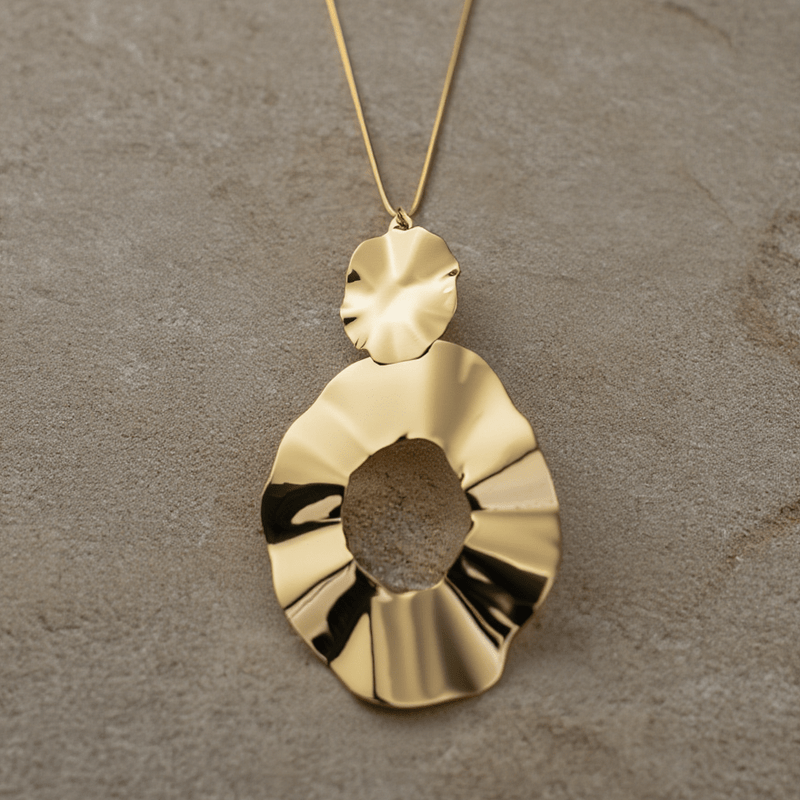 Fio Lírios Dourados em Prata Dourada (38cm) - Loja do Ouro