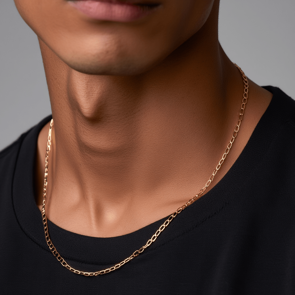Hilo de malla 1x1 en oro (59cm) - Gold Store Premium