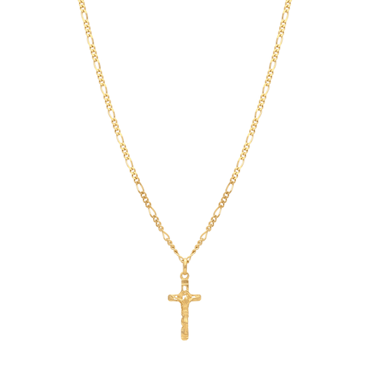 Fio Malha 3x1 em Ouro 19kl com Crucifixo (58cm) - Loja do Ouro