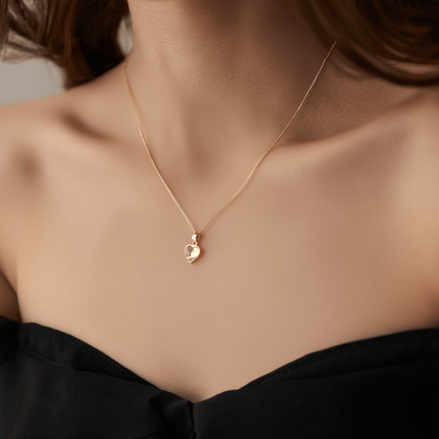 Fio Malha Barbela em Ouro 19kl com Zircão Coração (50cm) - Loja do Ouro