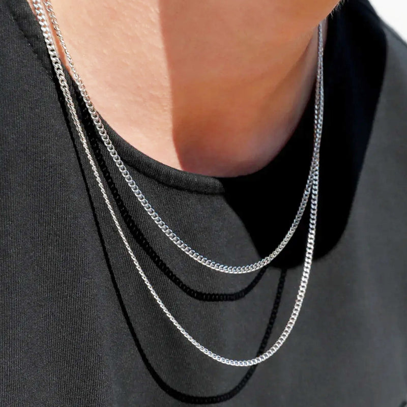 Fio Malha Barbela em Prata (60cm) - Loja do Ouro