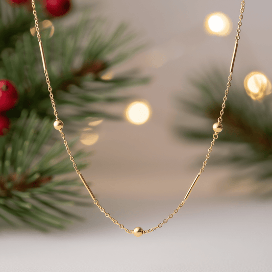 Fio Malha Cadeado com Traves e Esferas em Ouro 19kl (50cm) - Loja do Ouro