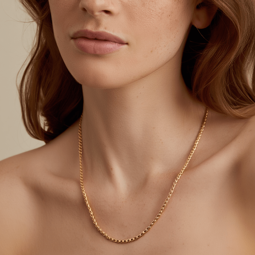 Hilo de malla de enlaces portugueses en oro de 19 kl (69 cm) - Gold Store Premium