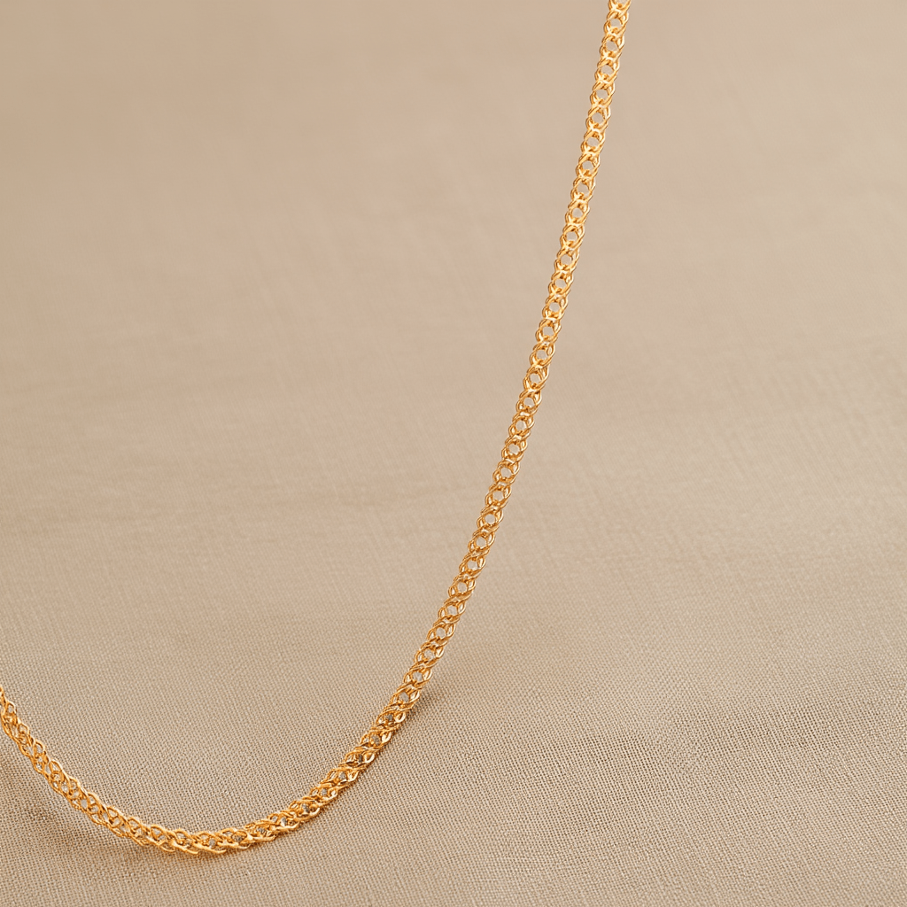 Fio Malha Entrelaçada em Ouro 19kl (49cm) - Loja do Ouro