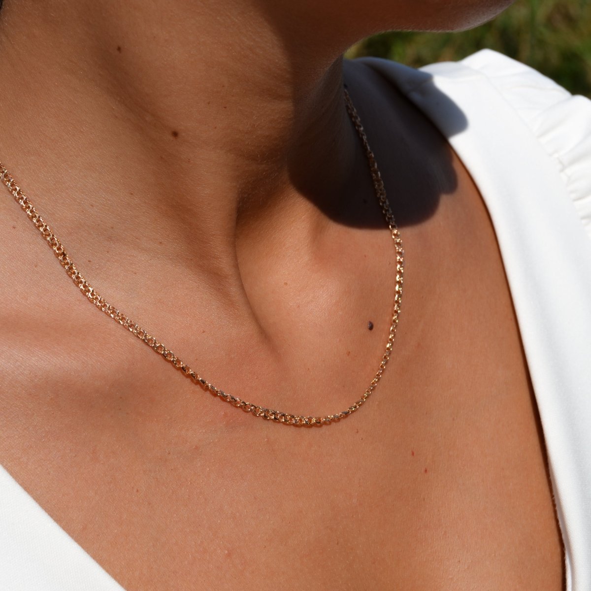 Fio Malha Friso em Ouro 19kl (50cm) - Loja do Ouro