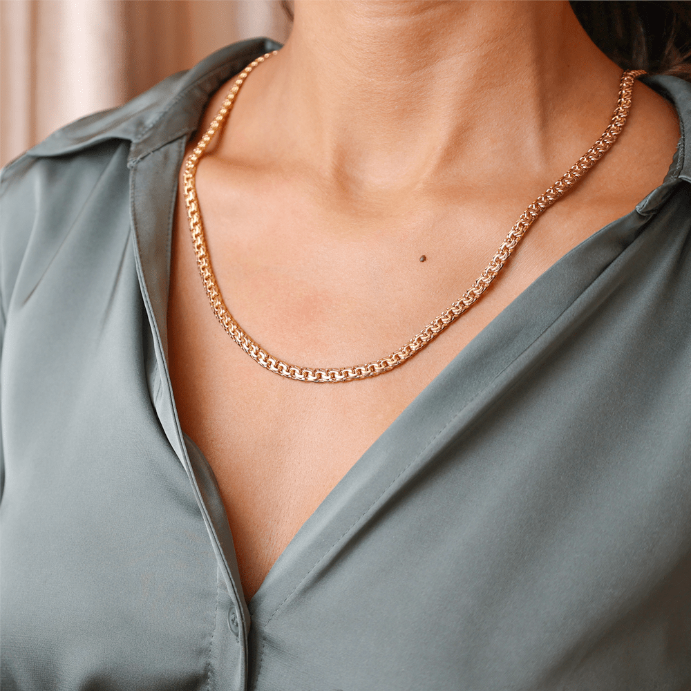 Fio Malha Friso em Ouro 19kl (75cm) - Loja do Ouro