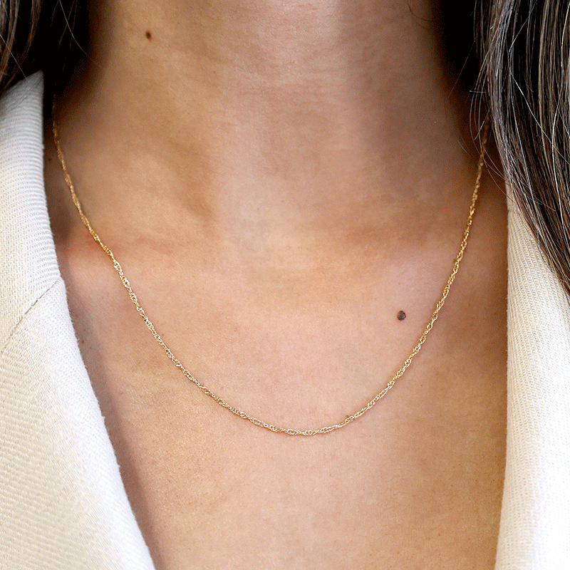 Fio Malha Singapura em Ouro 19kl (43cm) - Loja do Ouro