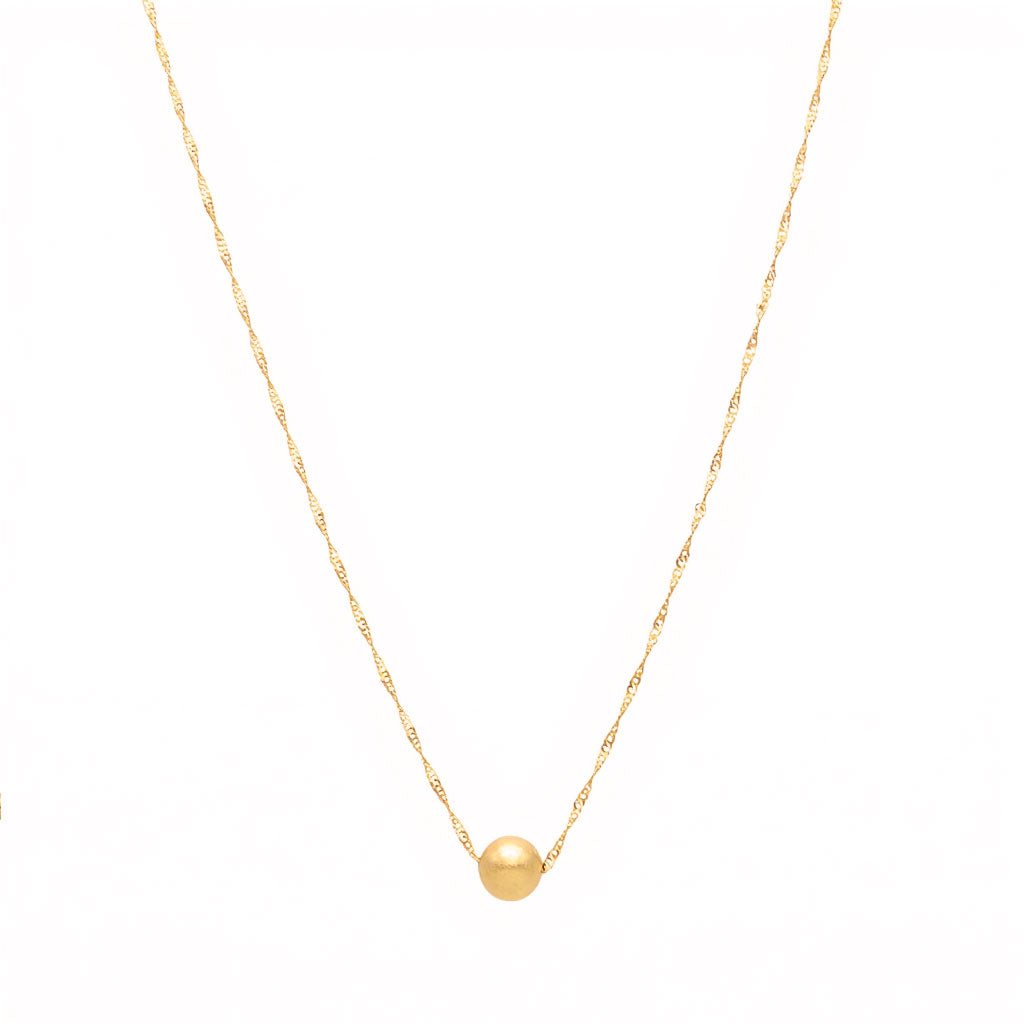 Fio Malha Singapura em Ouro 19kl com Esfera (38,5cm) - Loja do Ouro