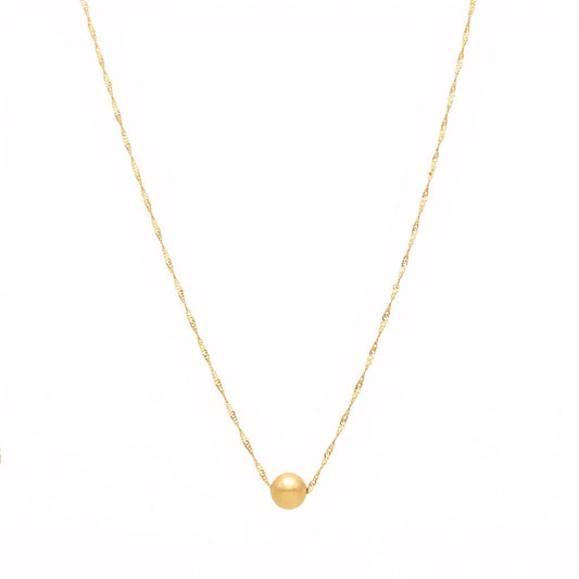 Fio Malha Singapura em Ouro 19kl com Esfera (38,5cm) - Loja do Ouro