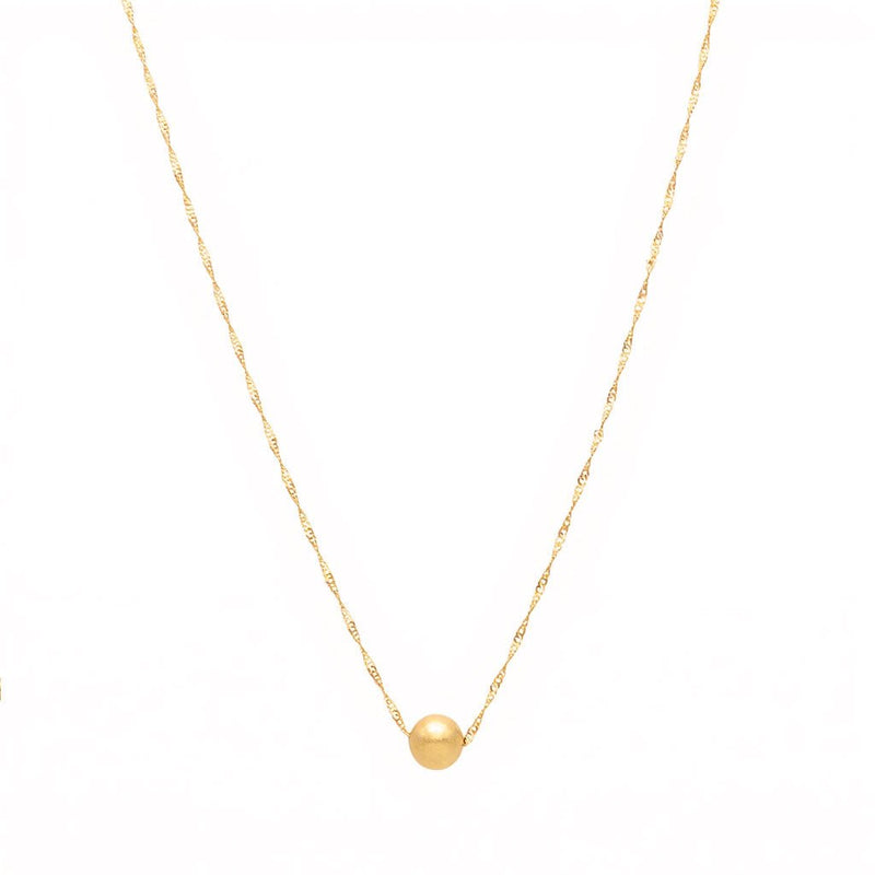 Fio Malha Singapura em Ouro 19kl com Esfera (38,5cm) - Loja do Ouro