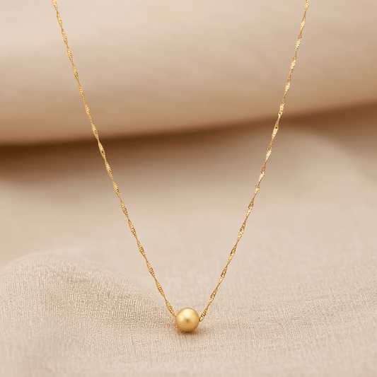 Fio Malha Singapura em Ouro 19kl com Esfera (38,5cm) - Loja do Ouro