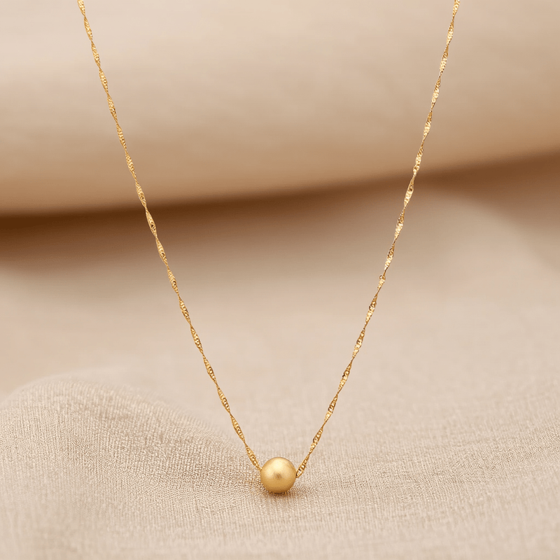 Fio Malha Singapura em Ouro 19kl com Esfera (38,5cm) - Loja do Ouro