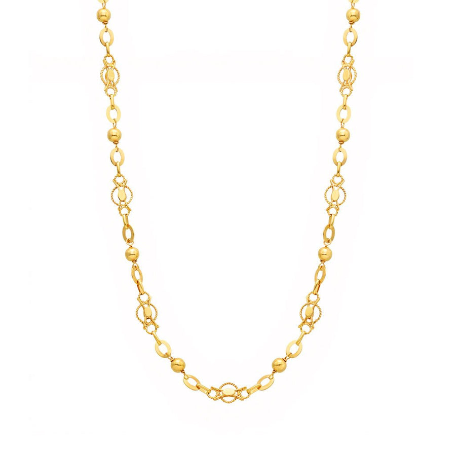Hilo de malla Trancelim con esferas en oro de 19 kl (45 cm) - Gold Store Premium