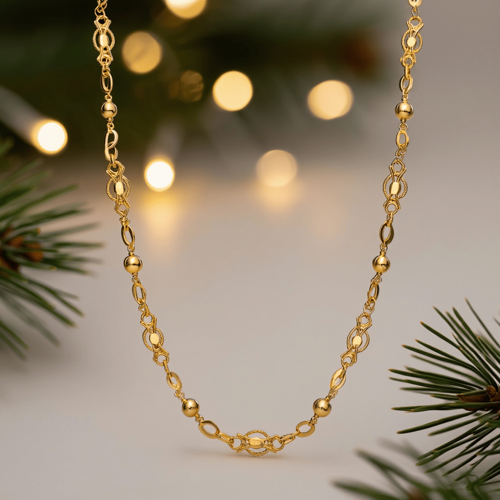 Hilo de malla Trancelim con esferas en oro de 19 kl (45 cm) - Gold Store Premium