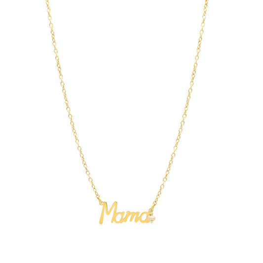 Fio Mama em Prata Dourada (34cm) - Loja do Ouro