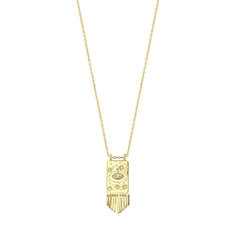 Fio Místico em Prata Dourada com Olho e Estrelas - Loja do Ouro