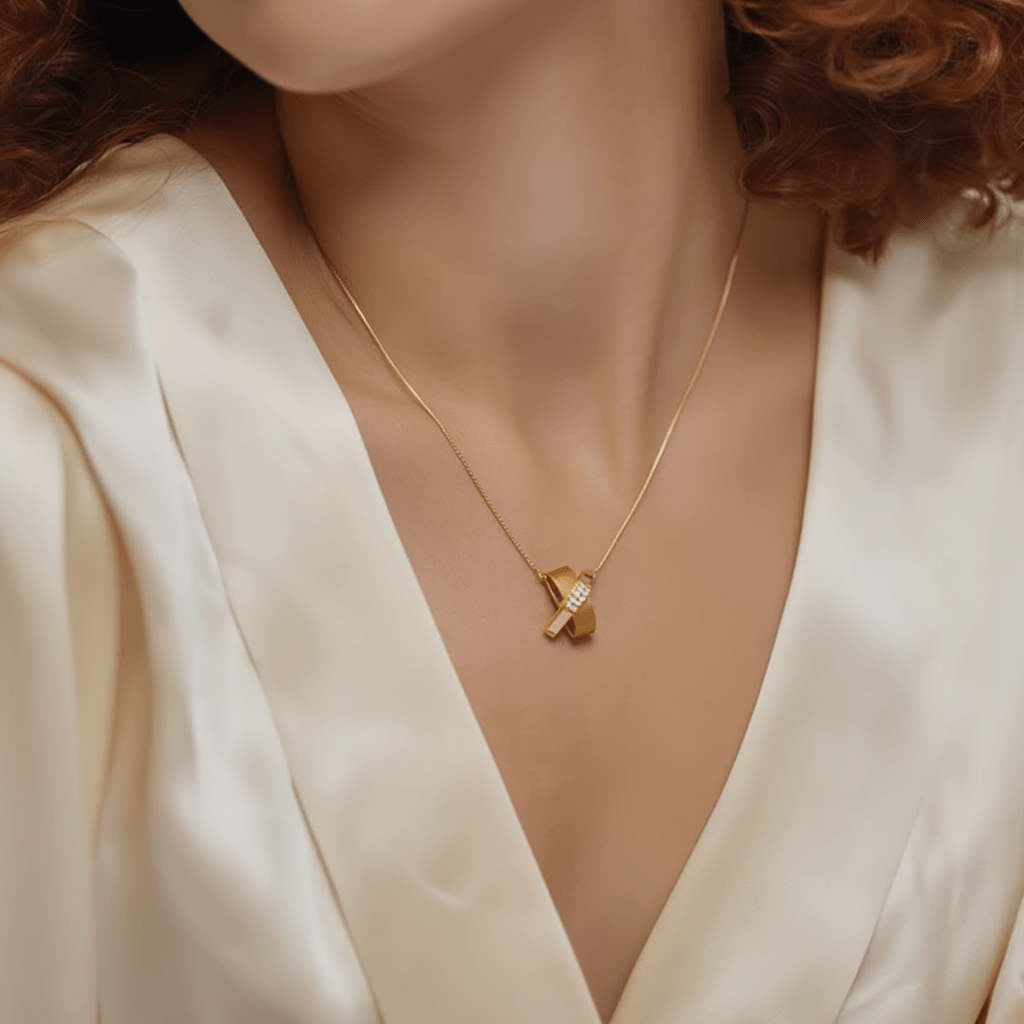 Fio Nefertiti em Prata Dourada com Zircónias (40cm) - Loja do Ouro