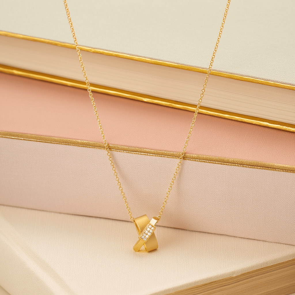 Fio Nefertiti em Prata Dourada com Zircónias (40cm) - Loja do Ouro