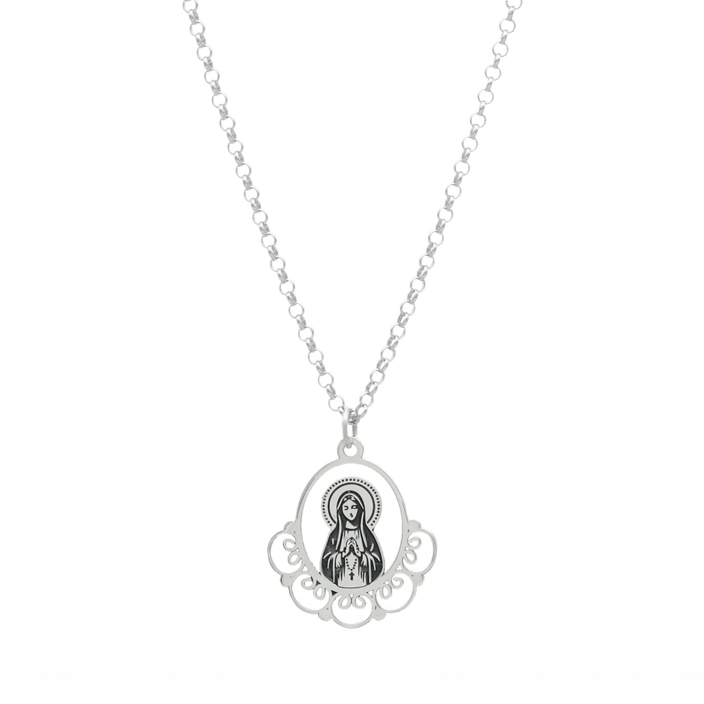 Fio Nossa Senhora de Fátima em Prata - Loja do Ouro