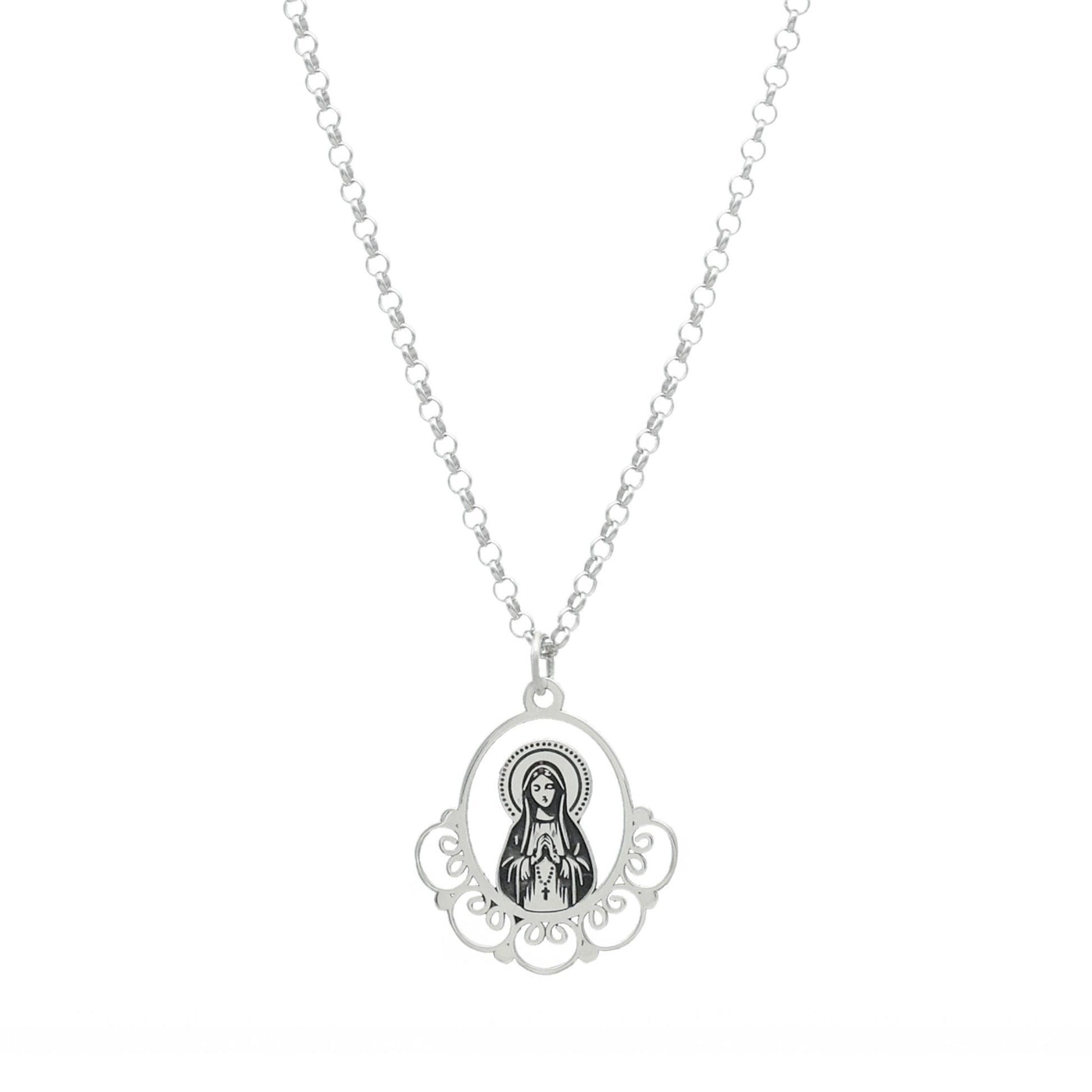 Fio Nossa Senhora de Fátima em Prata - Loja do Ouro