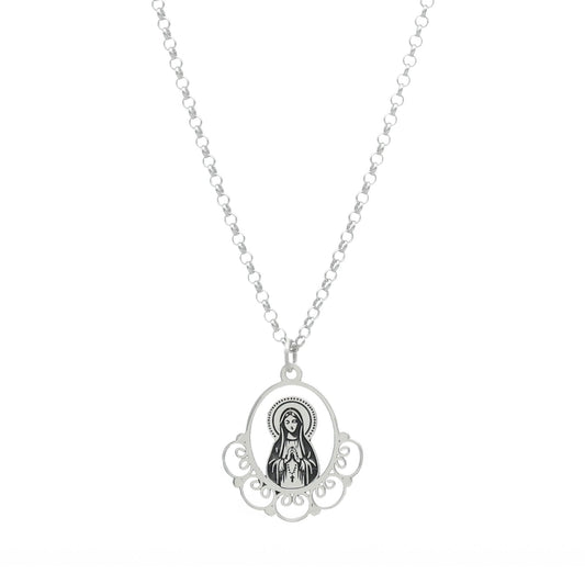 Fio Nossa Senhora de Fátima em Prata - Loja do Ouro
