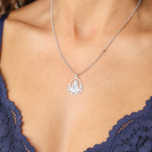 Fio Nossa Senhora do Sagrado Coração em Prata - Loja do Ouro