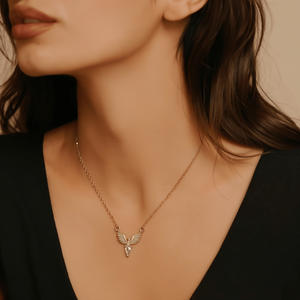 Fio Pomba em Prata Dourada com Zircónia - Loja do Ouro