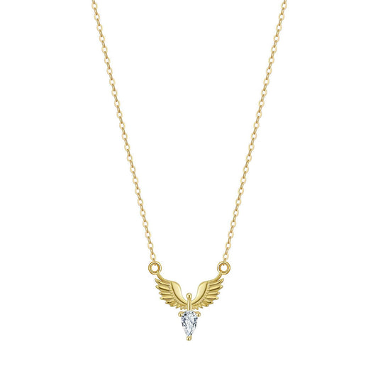 Fio Pomba em Prata Dourada com Zircónia - Loja do Ouro