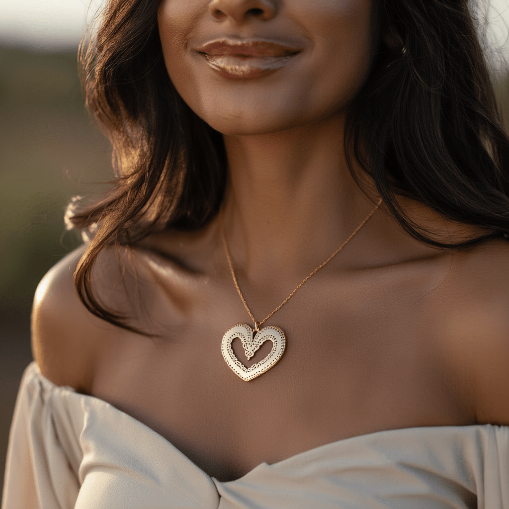 Fio Reflexo Coração em Prata Dourada (38cm) - Loja do Ouro