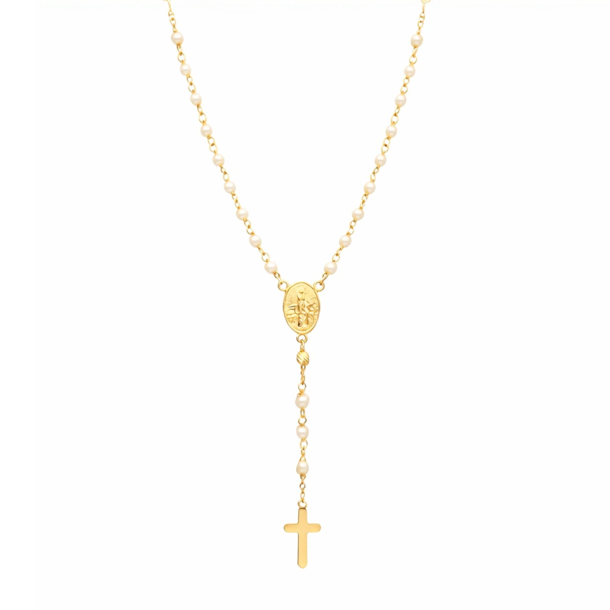 Fio Terço de Luz em Prata Dourada (51cm) - Loja do Ouro